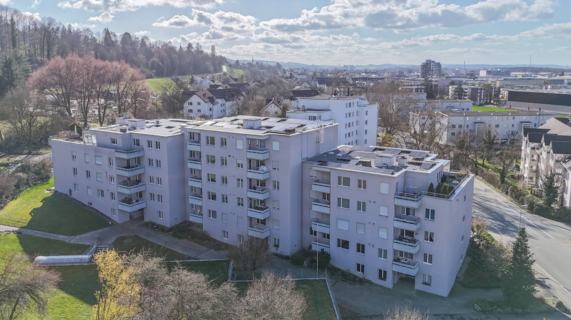 Luftaufnahme einer Wohnanlage