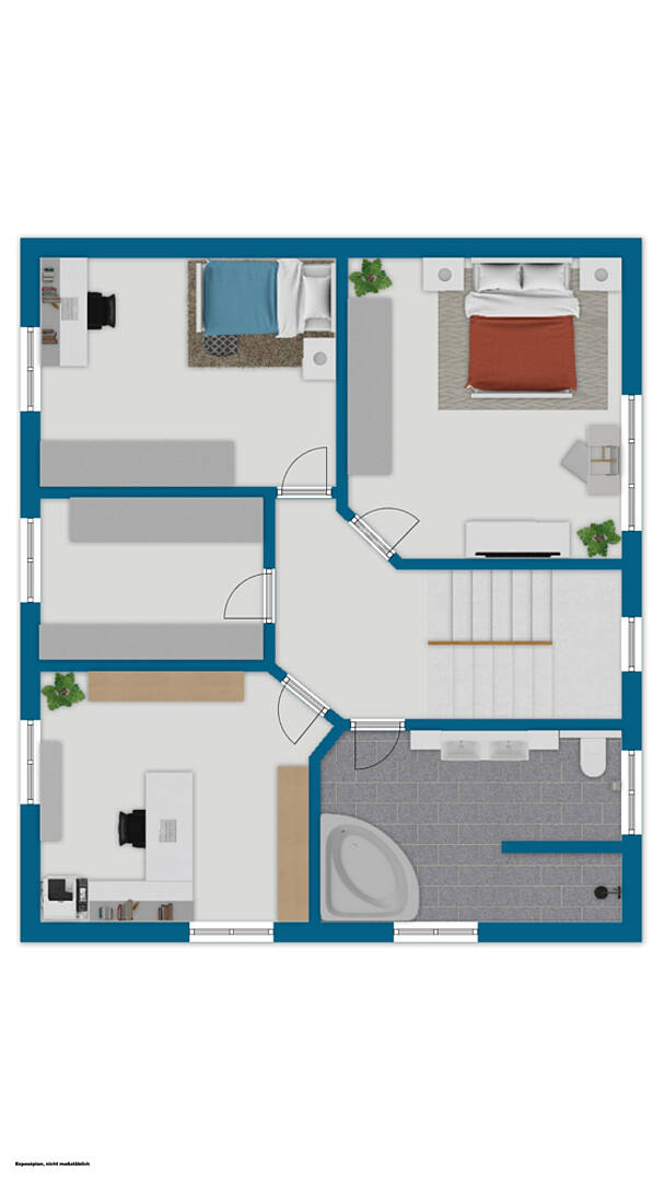 Grundriss eines Hauses mit mehreren Räumen