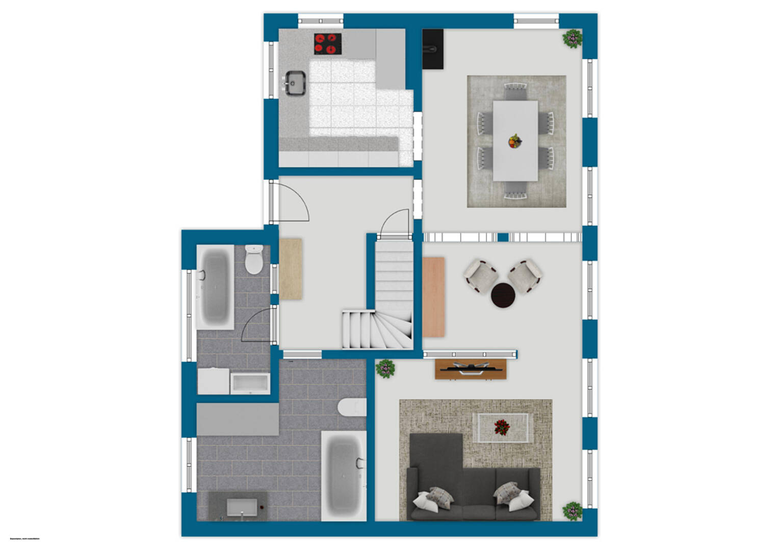 Grundriss eines mehrgeschossigen Hauses