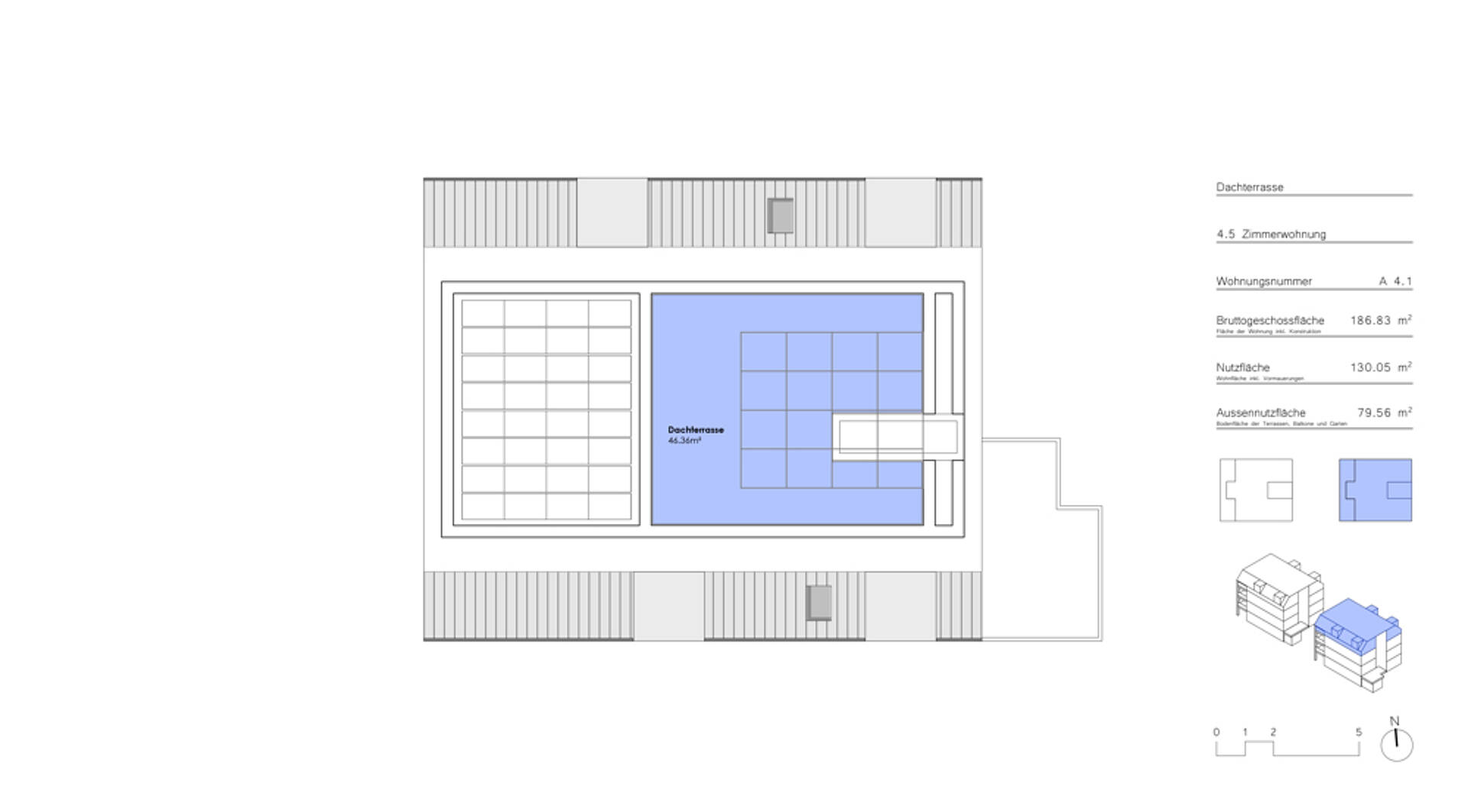 Dachterrassen-Grundriss