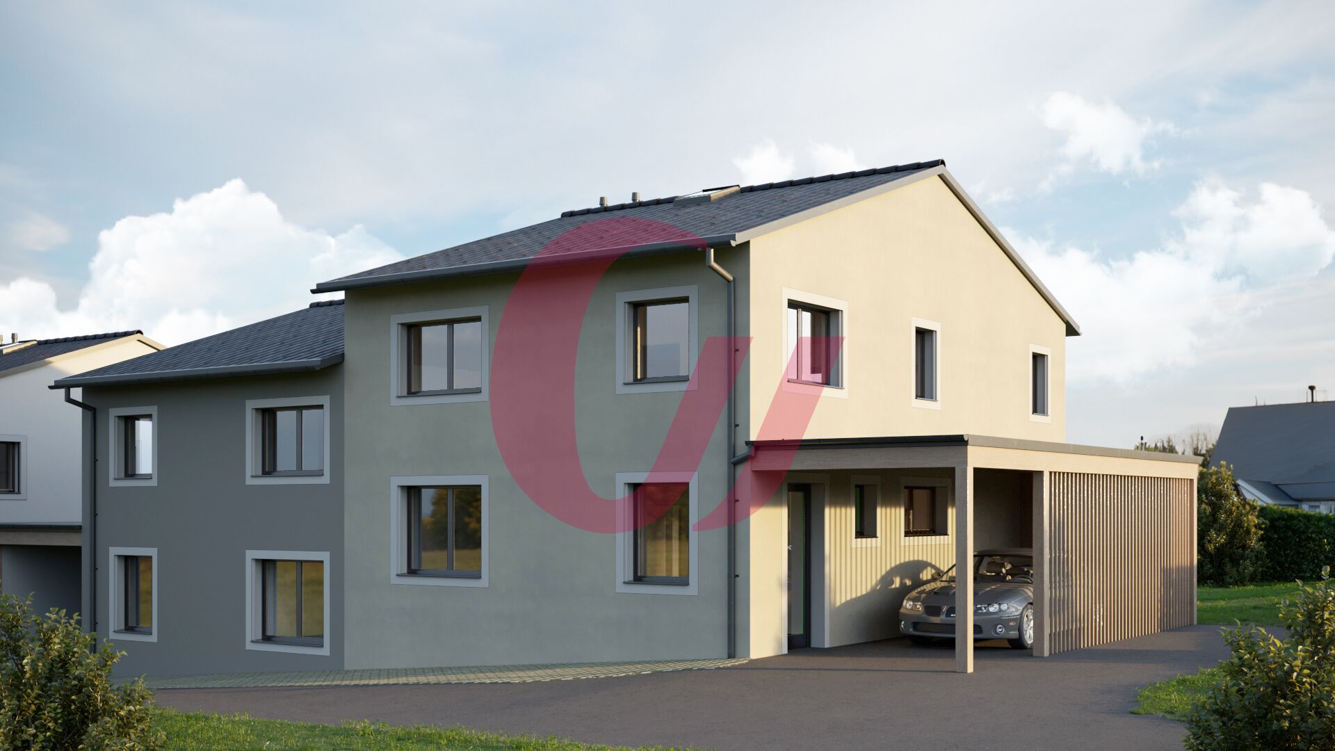 Modernes Einfamilienhaus mit Carport