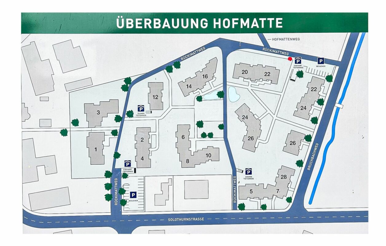 Lageplan einer Wohnüberbauung