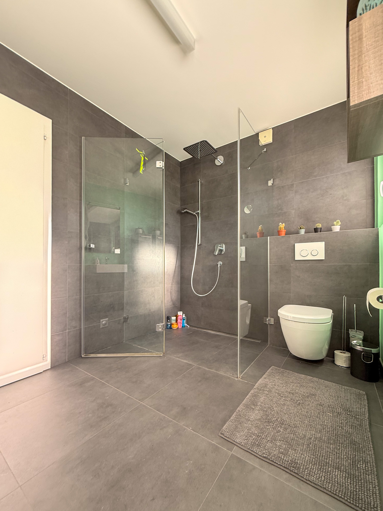 Modernes Bad mit Dusche und WC