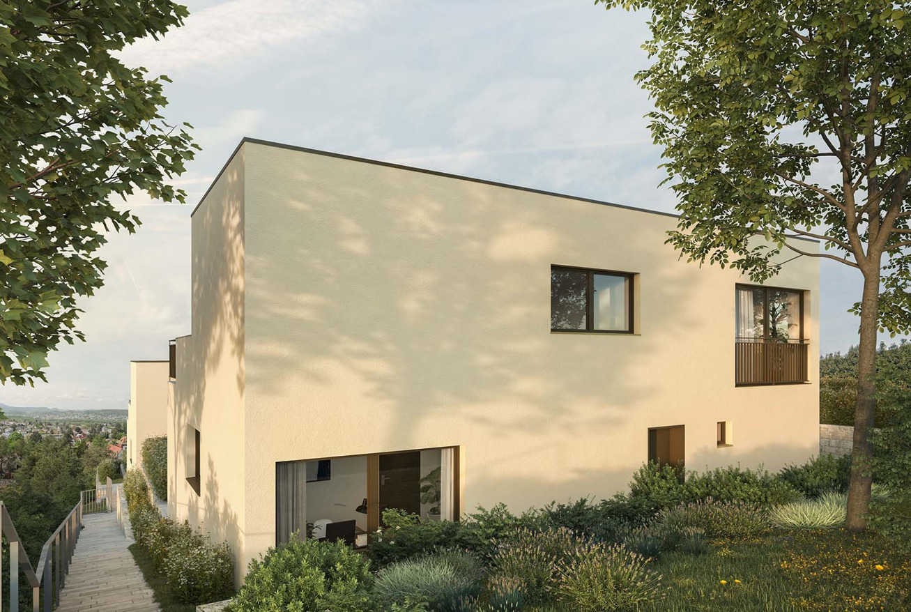 Modernes Einfamilienhaus mit Garten und Hanglage