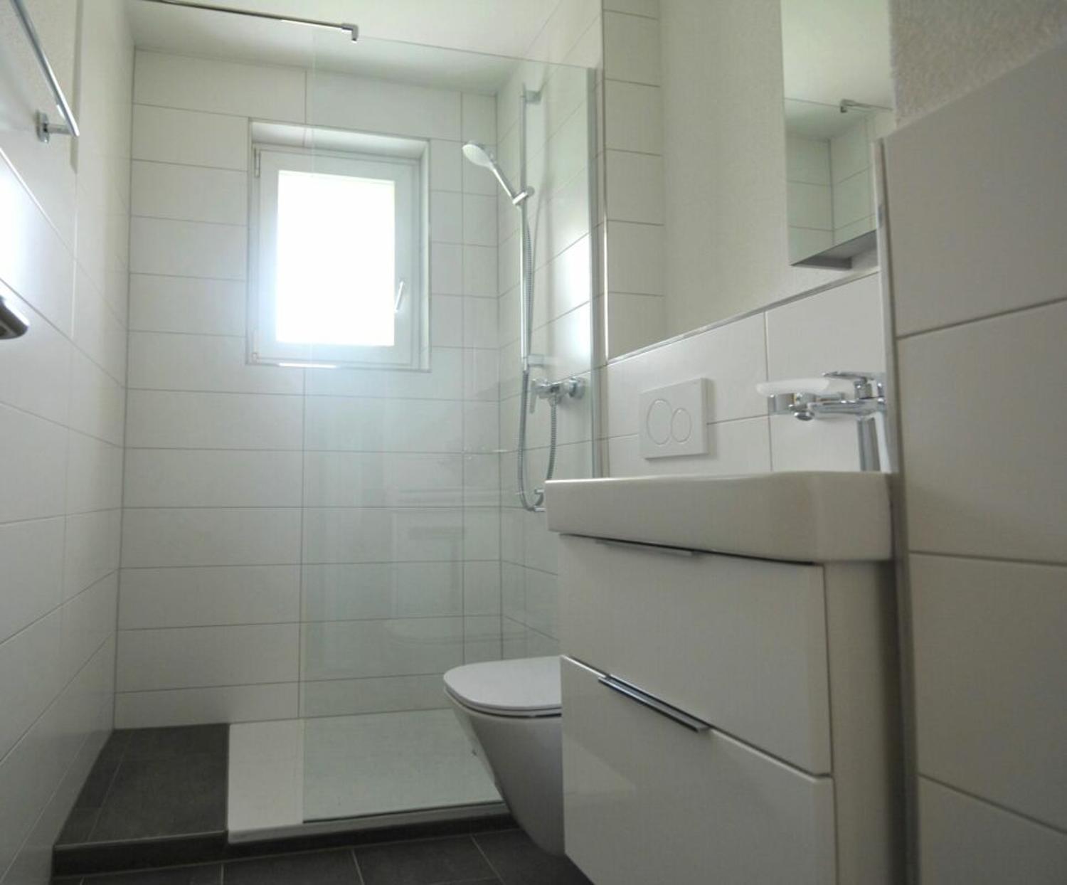 Modernes Badezimmer mit Dusche und WC