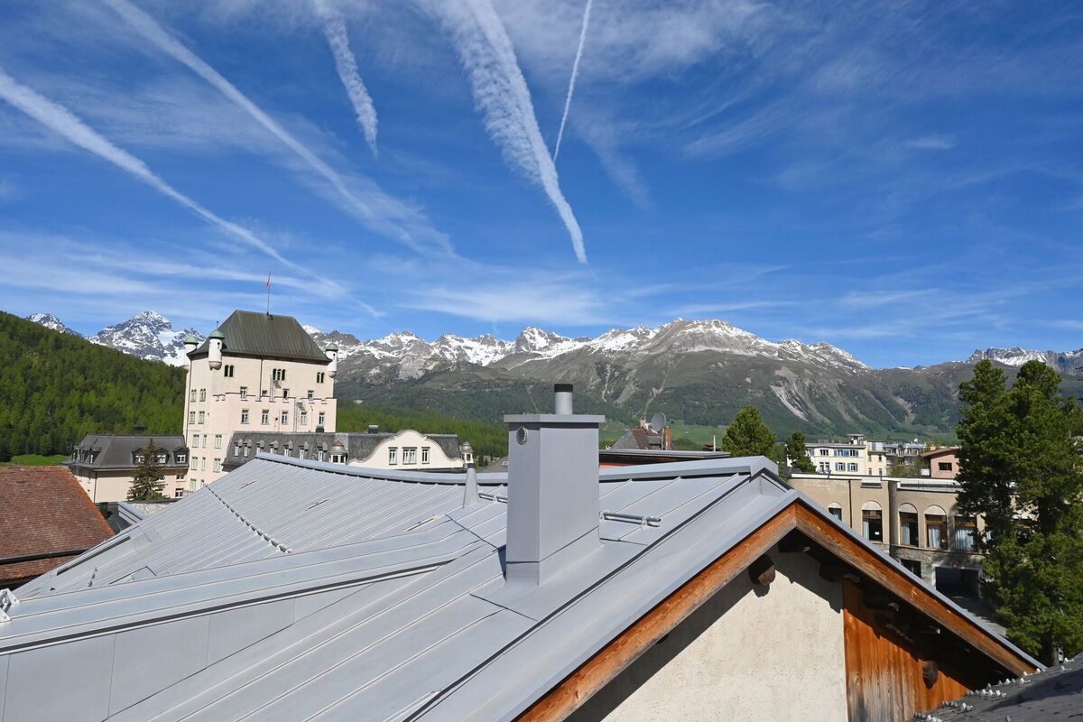 Dachlandschaft mit Alpenblick