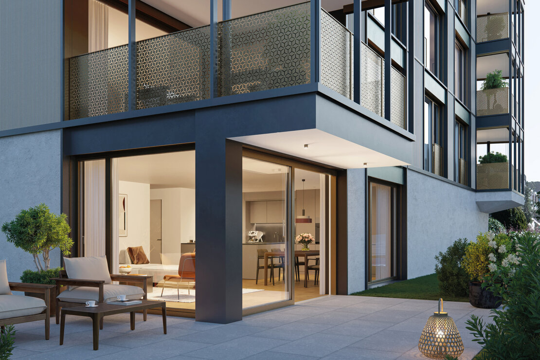 Moderne Wohnanlage mit Terrasse