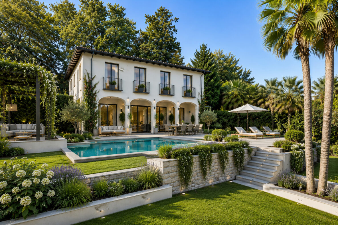 Luxuriöse Villa mit Pool und tropischem Garten
