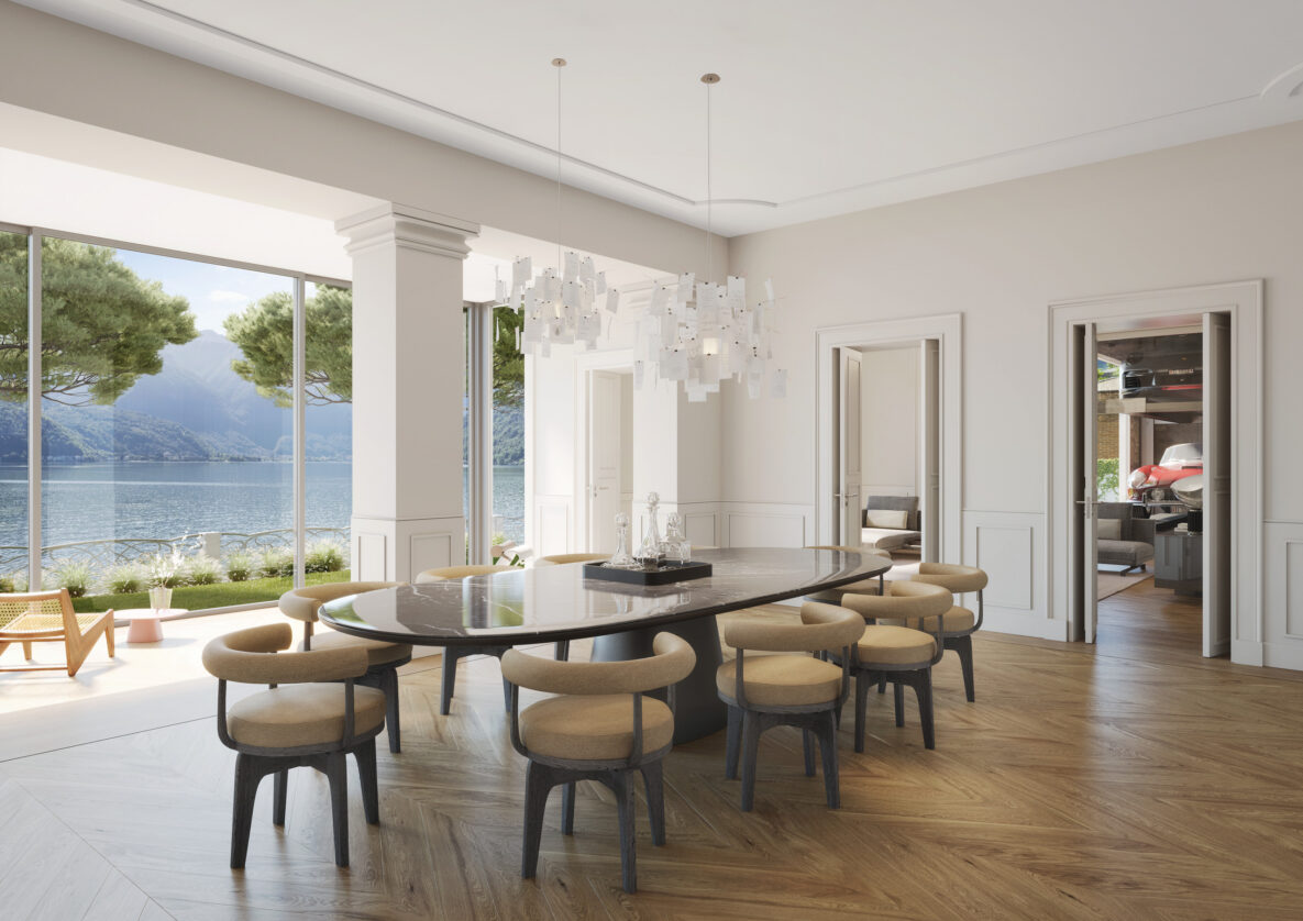 Eleganter Essbereich mit Seeblick