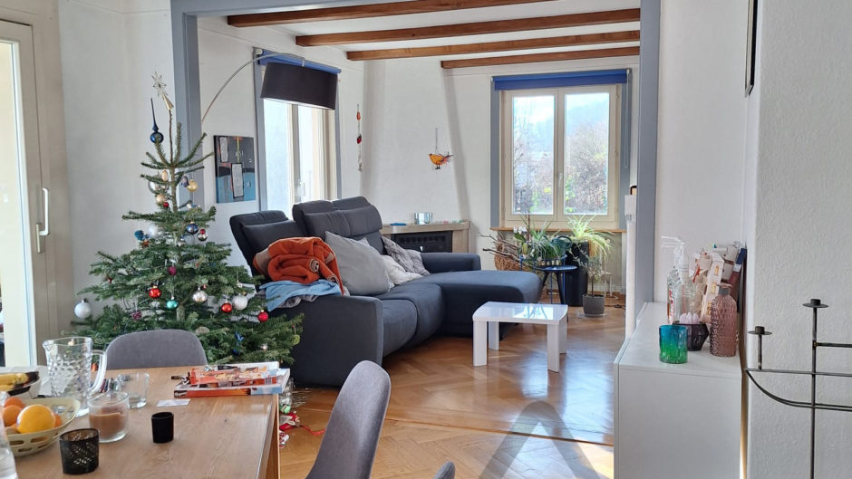 Gemütliches Wohnzimmer mit Essbereich