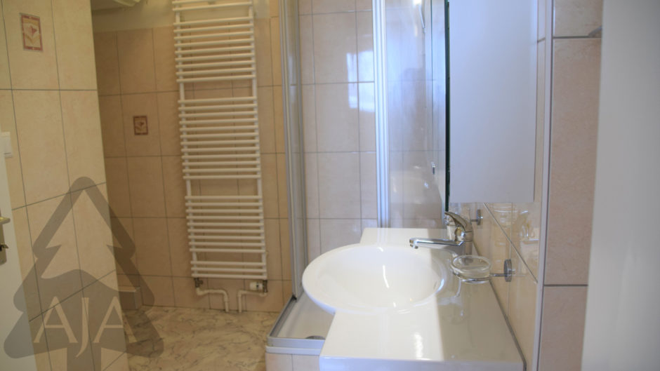 Modernes Badezimmer mit Dusche und Waschtisch