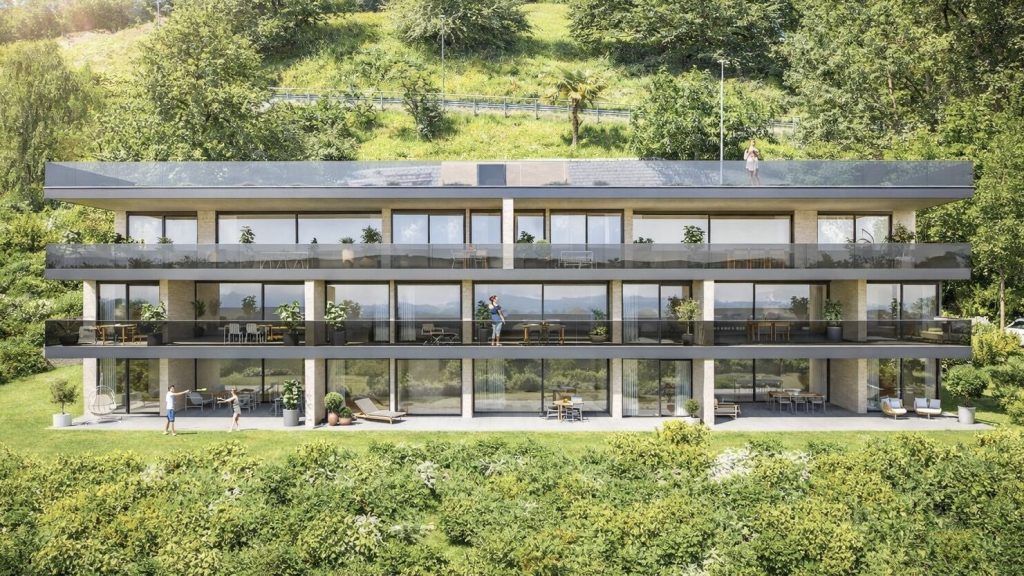 Modernes Mehrfamilienhaus in Hanglage