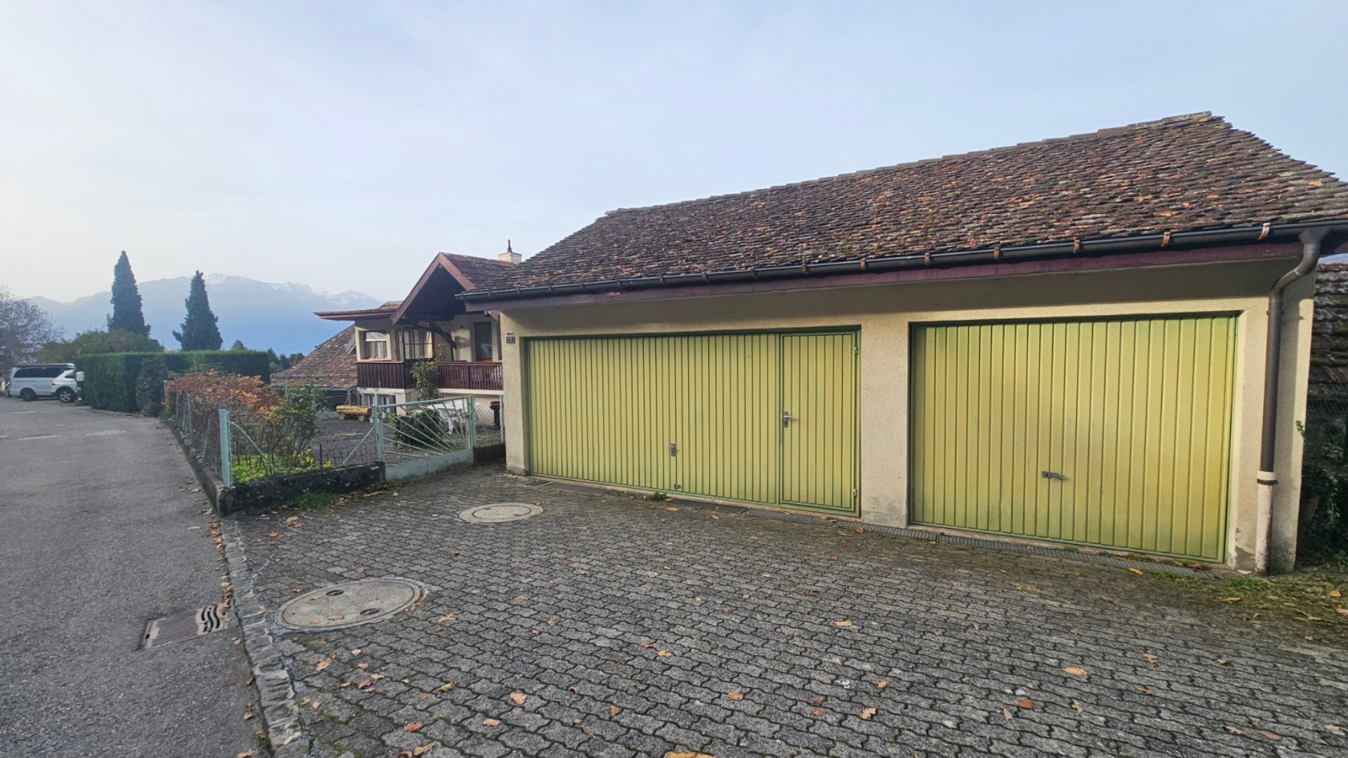 Doppelgarage mit Zufahrt