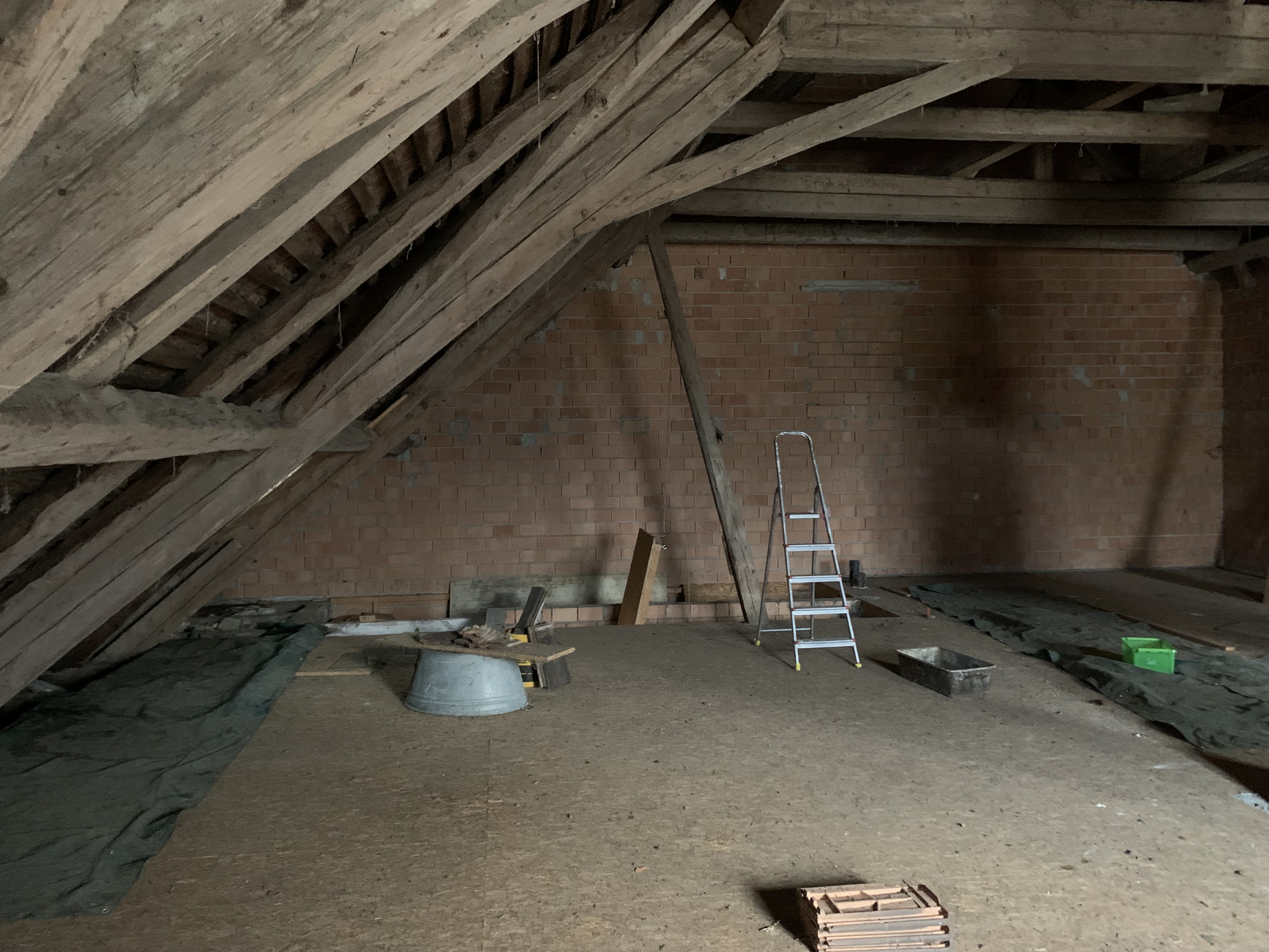 Dachboden im Rohbau