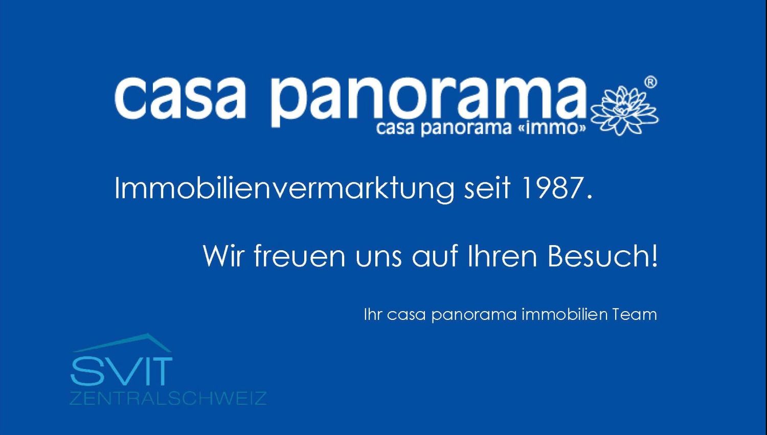 Werbe- bzw. Startbildschirm einer Immobilienagentur