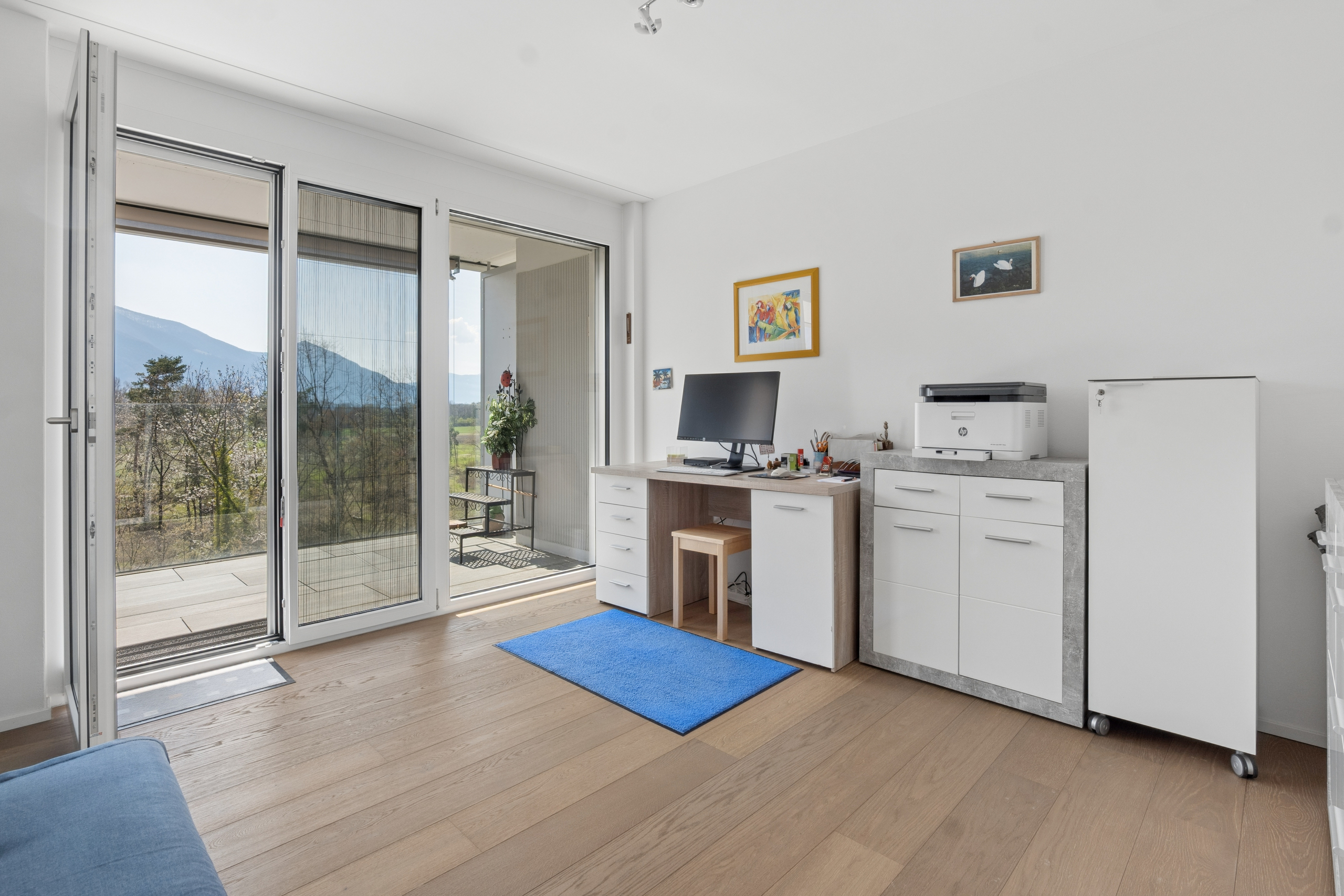 Helles Arbeitszimmer mit Terrassenzugang