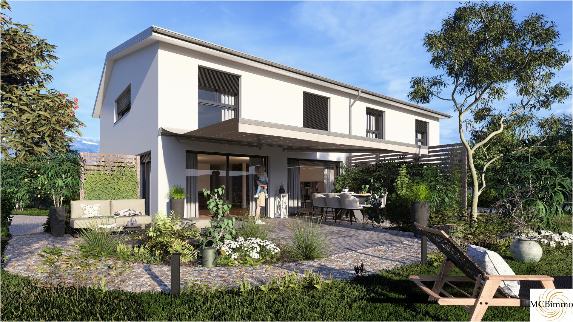 Modernes Einfamilienhaus mit großzügiger Terrasse und Garten