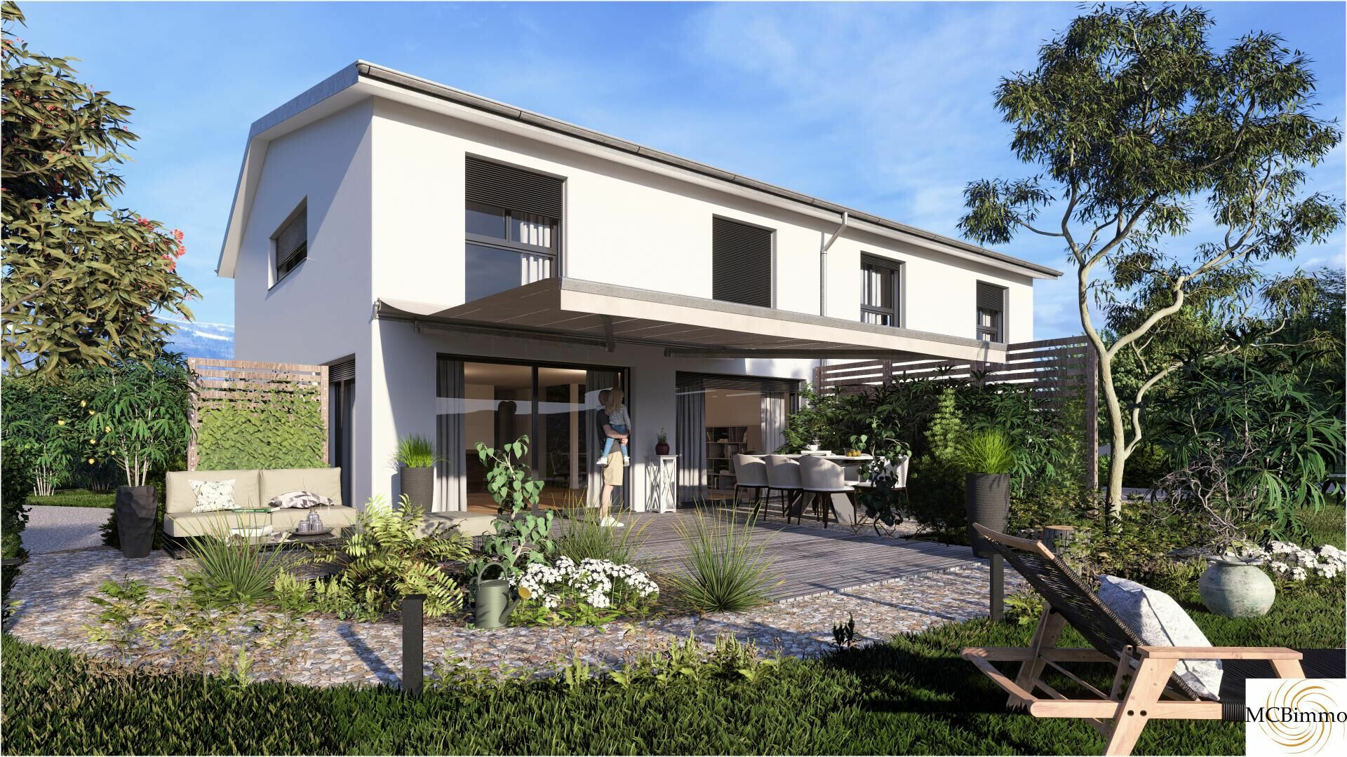 Modernes Einfamilienhaus mit Garten und Terrasse