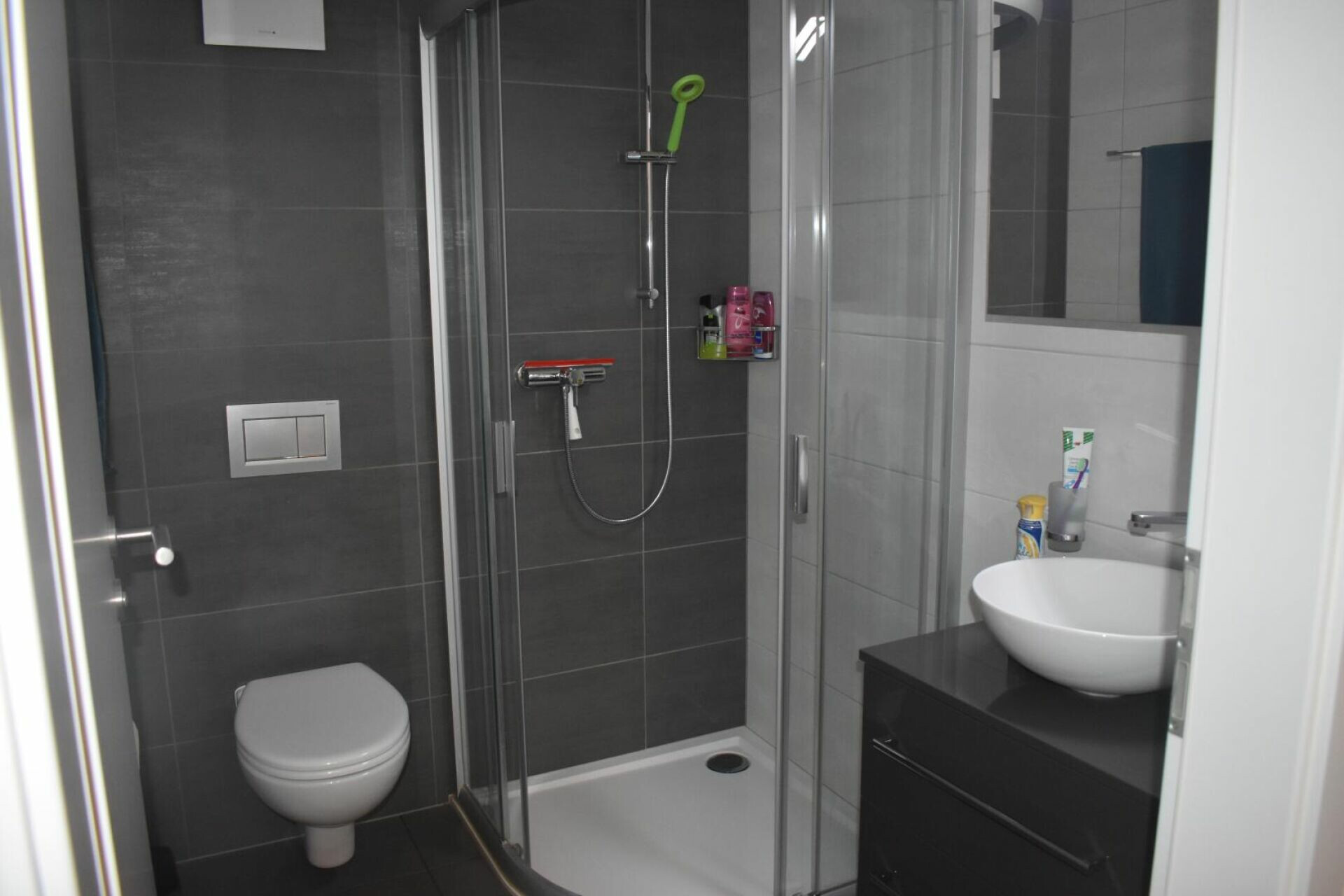 Modernes Badezimmer mit Dusche und WC