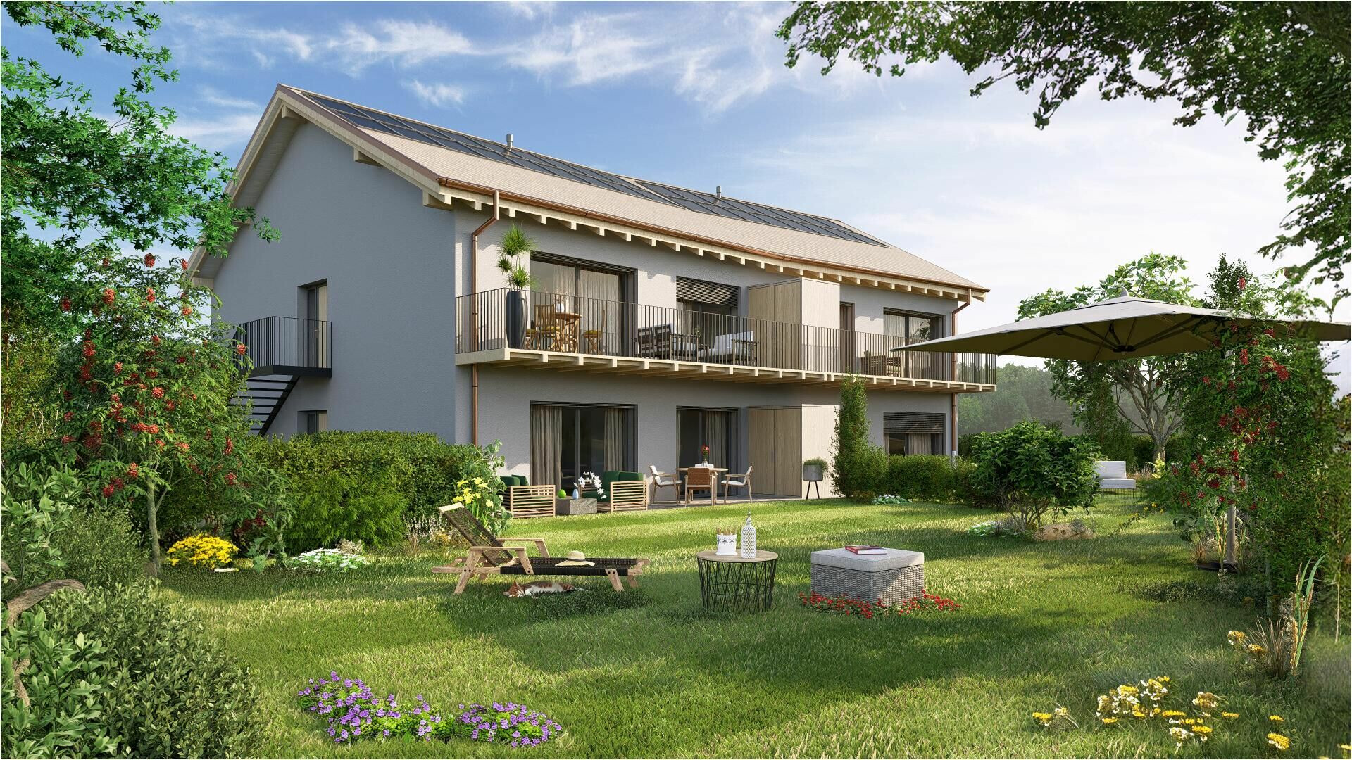 Modernes Haus mit großem Garten