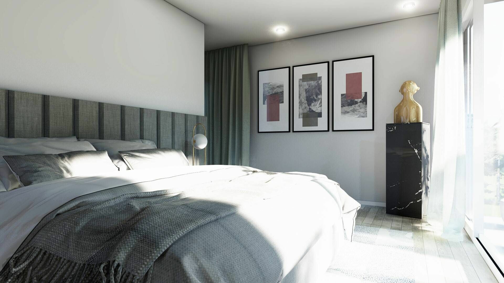 Helles, modernes Schlafzimmer