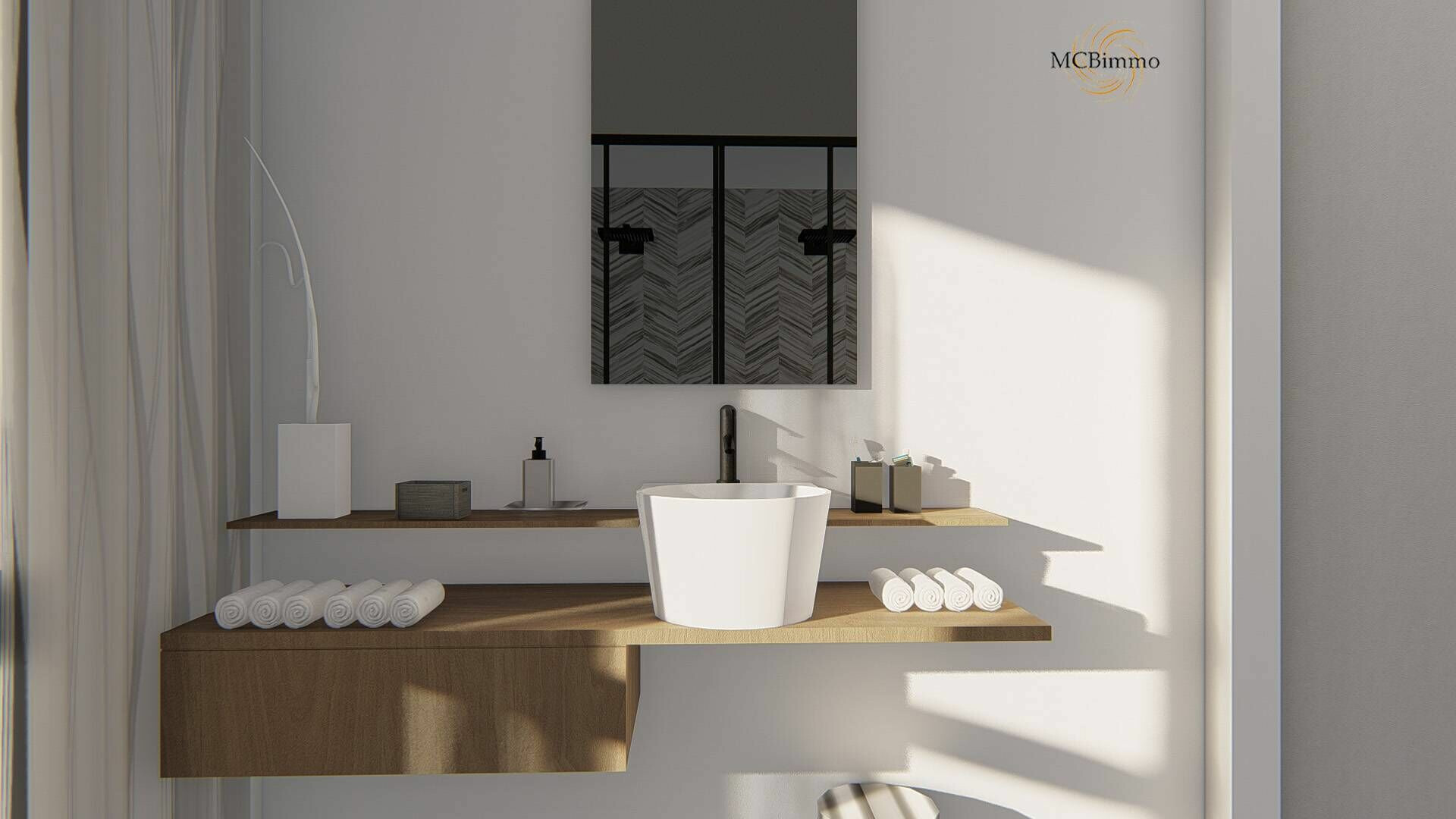 Modernes Badezimmer mit Waschplatz