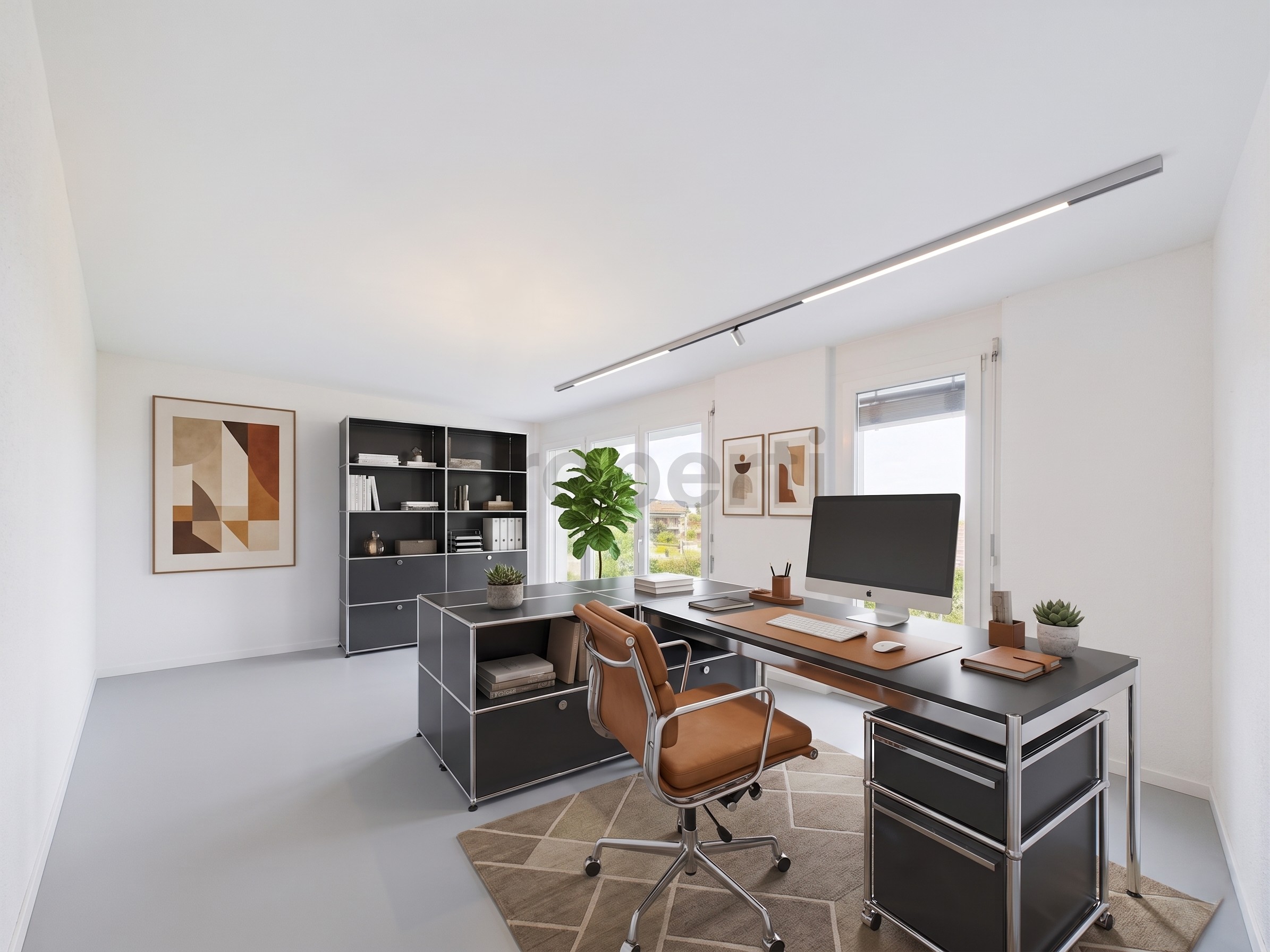 Modernes Home-Office mit Tageslicht