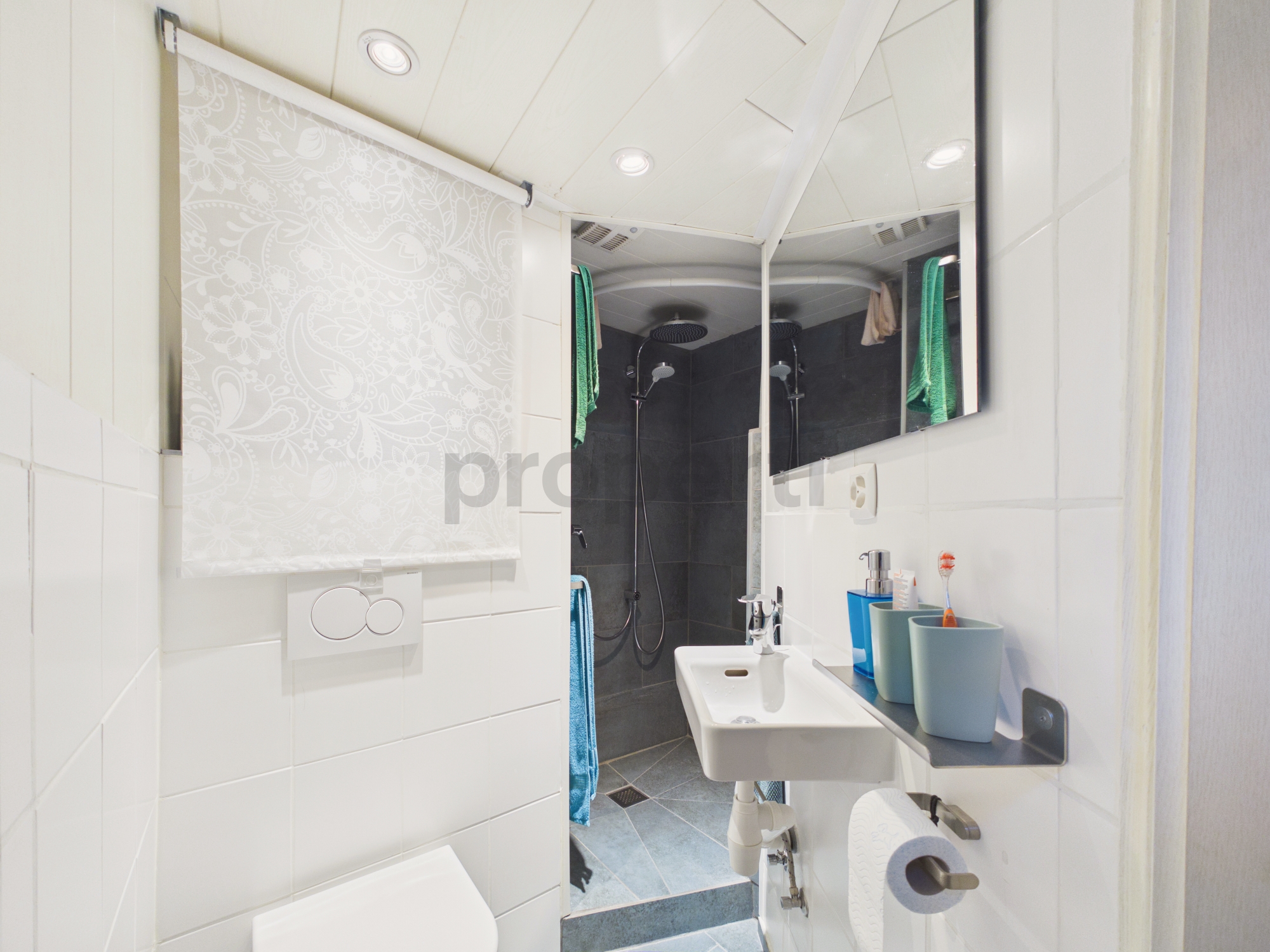 Kompaktes Badezimmer mit Dusche