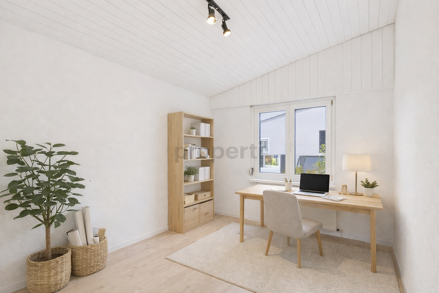 Heller Arbeitsraum im skandinavischen Stil