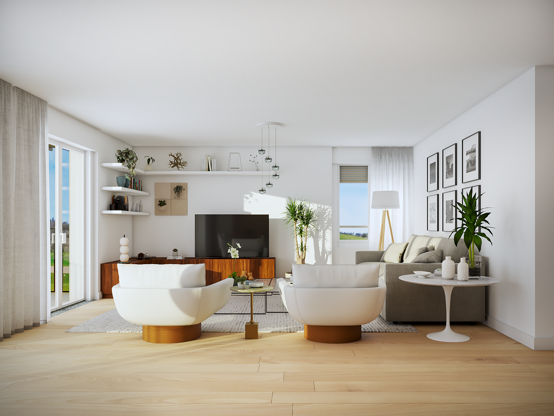 Helles, modernes Wohnzimmer