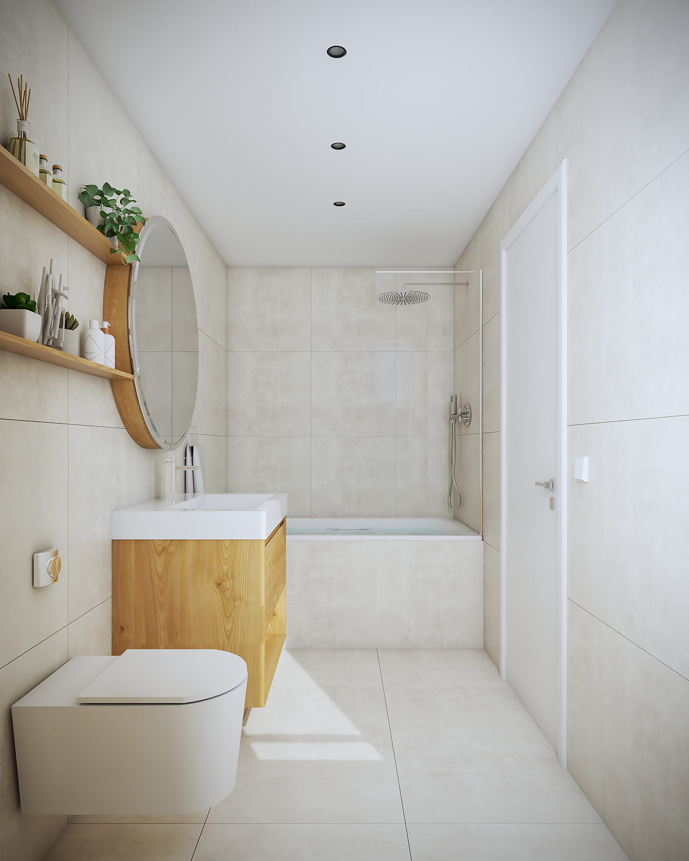 Modernes Badezimmer mit Badewanne und Waschtisch