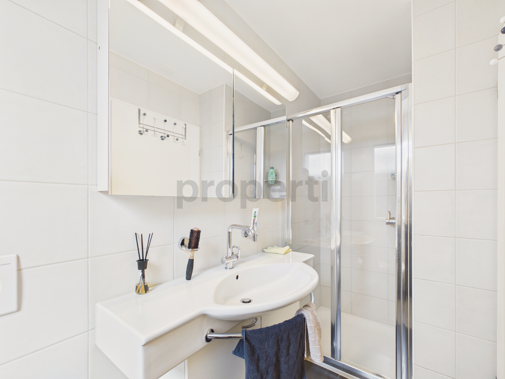 Modernes Badezimmer mit Duschbereich