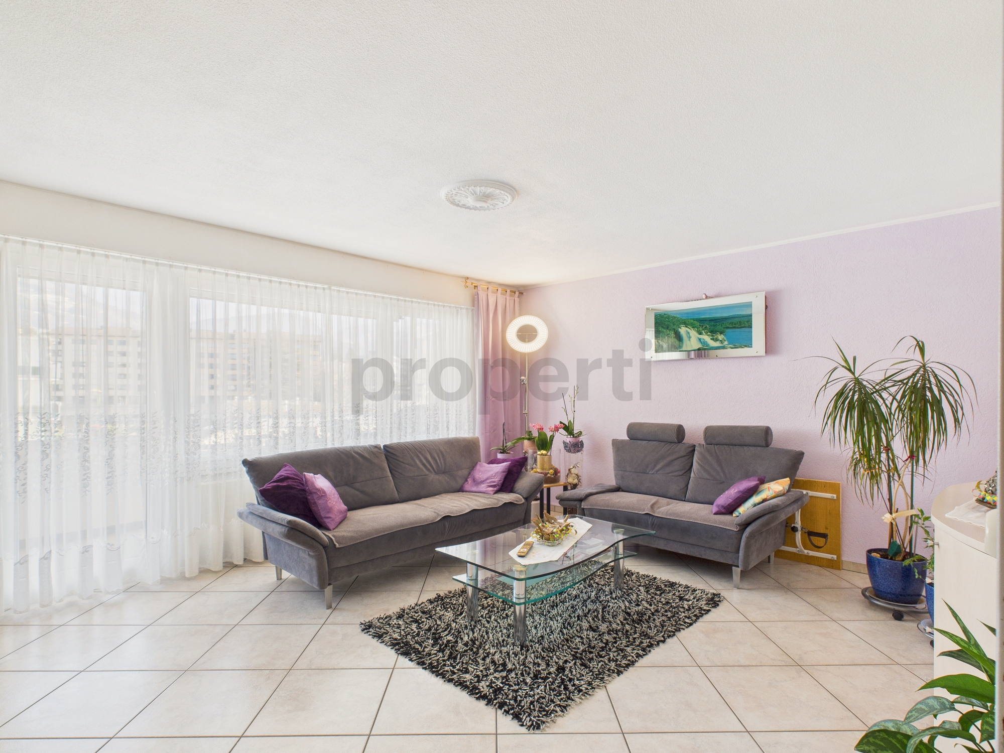 Helles Wohnzimmer mit Sofaensemble