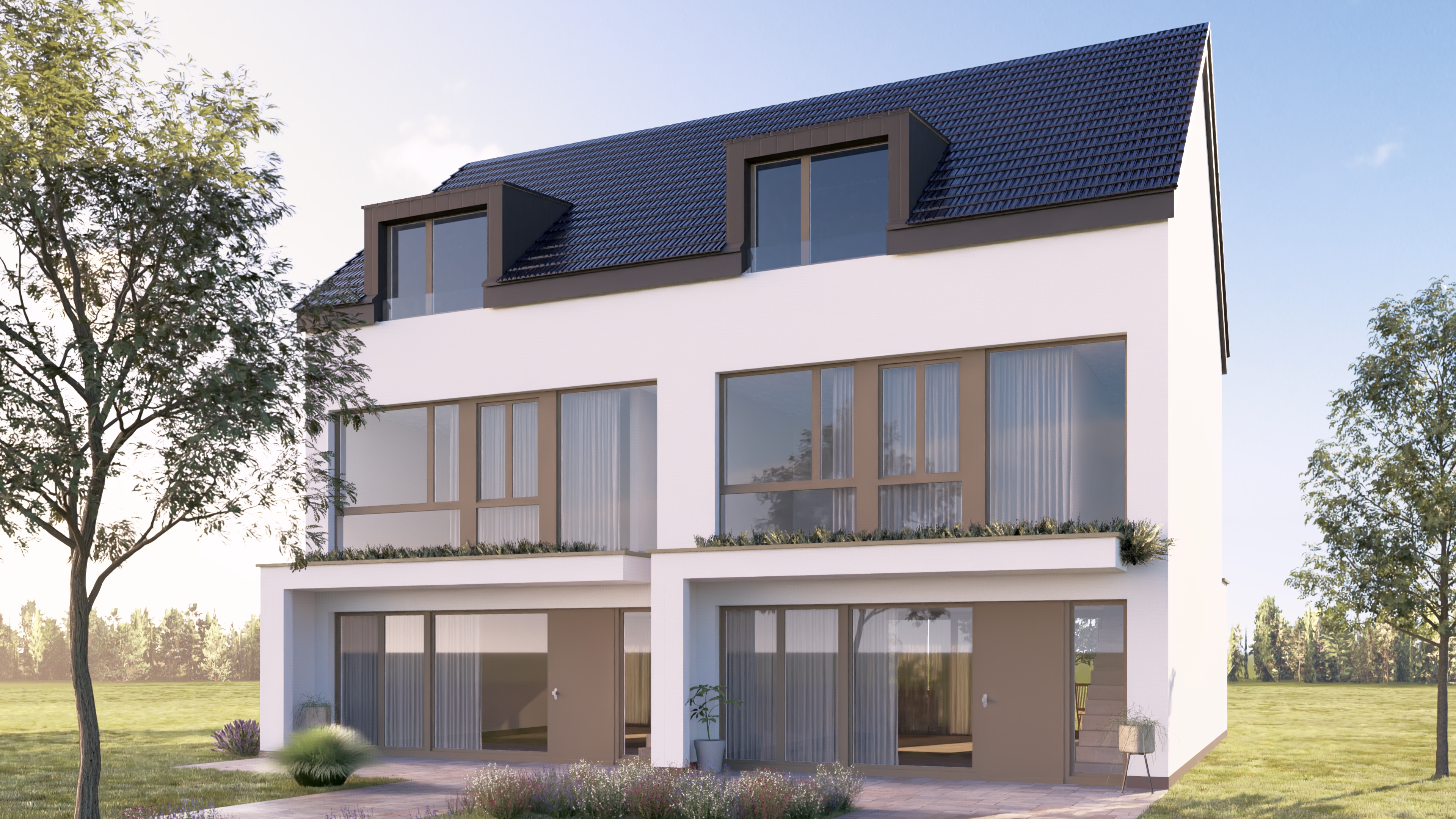 Modernes Einfamilienhaus mit großem Satteldach