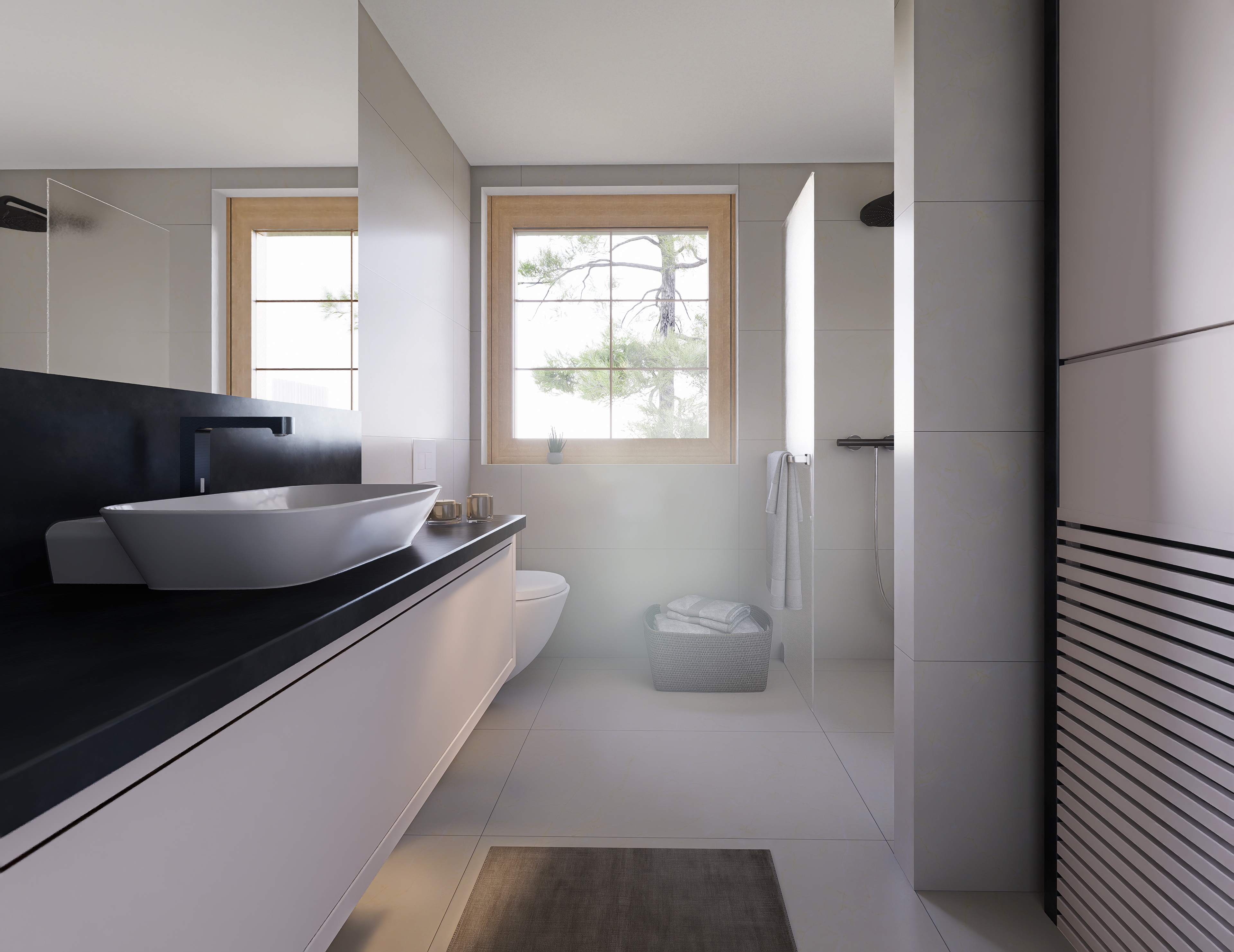 Modernes Badezimmer mit natürlichem Licht