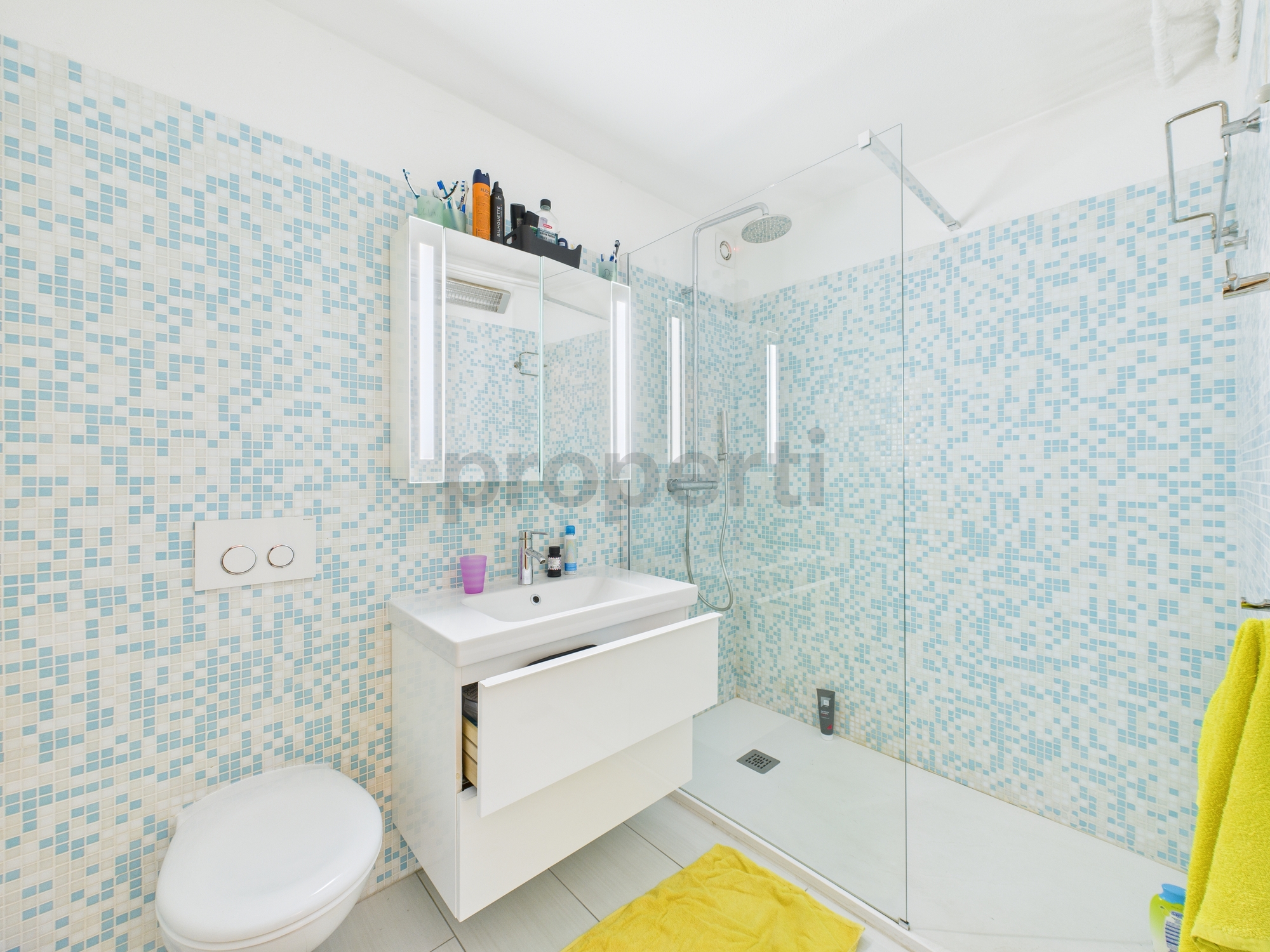 Modernes Badezimmer mit Walk-in-Dusche