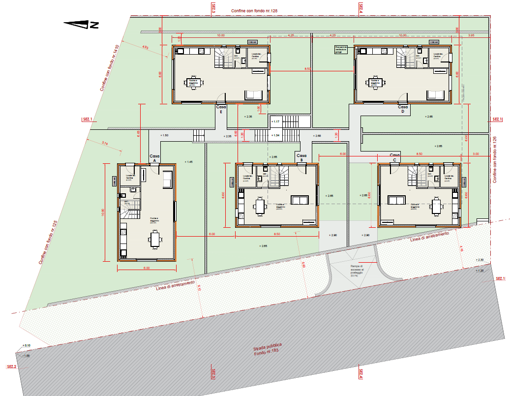 Lageplan mit mehreren Gebäuden