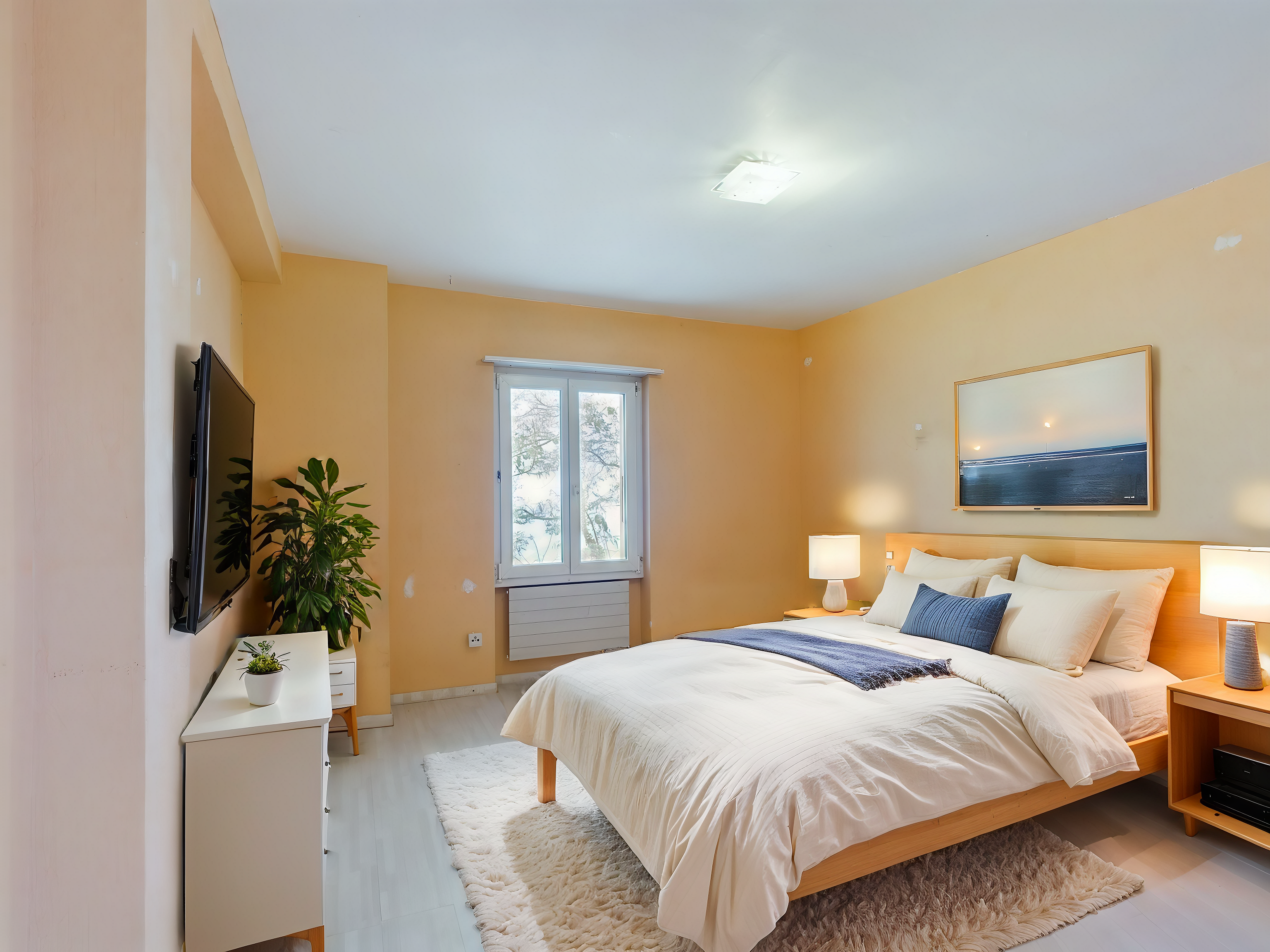 Gemütliches Schlafzimmer mit Doppelbett