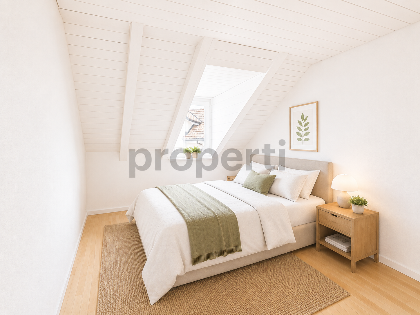 Helles Dachgeschoss-Schlafzimmer