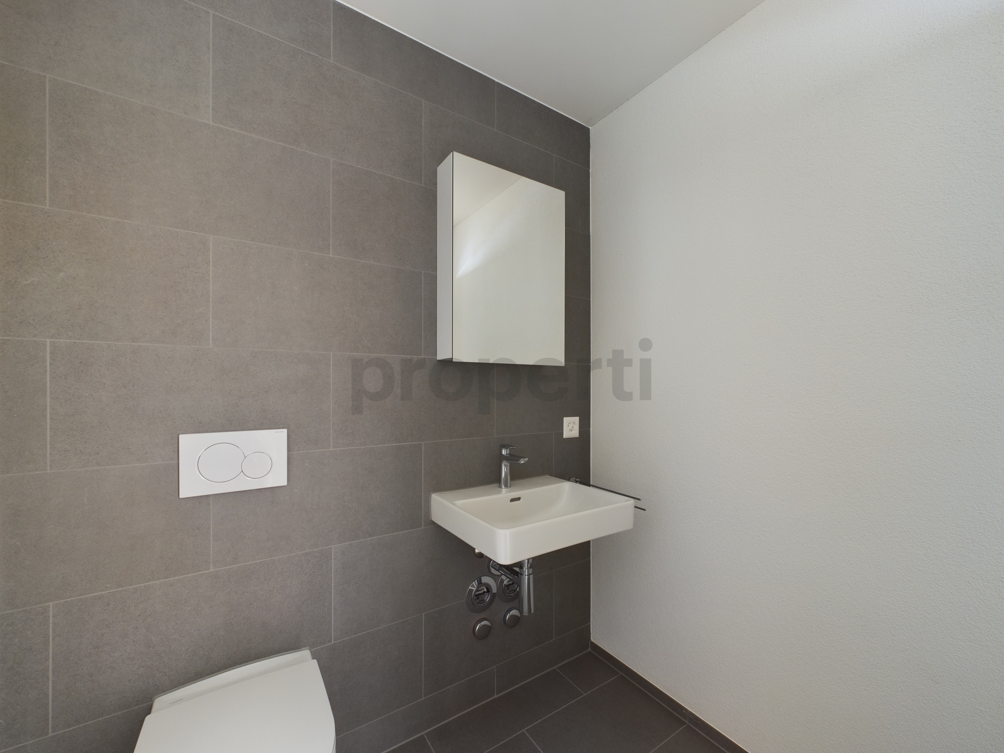 Gäste-WC mit Wandwaschbecken