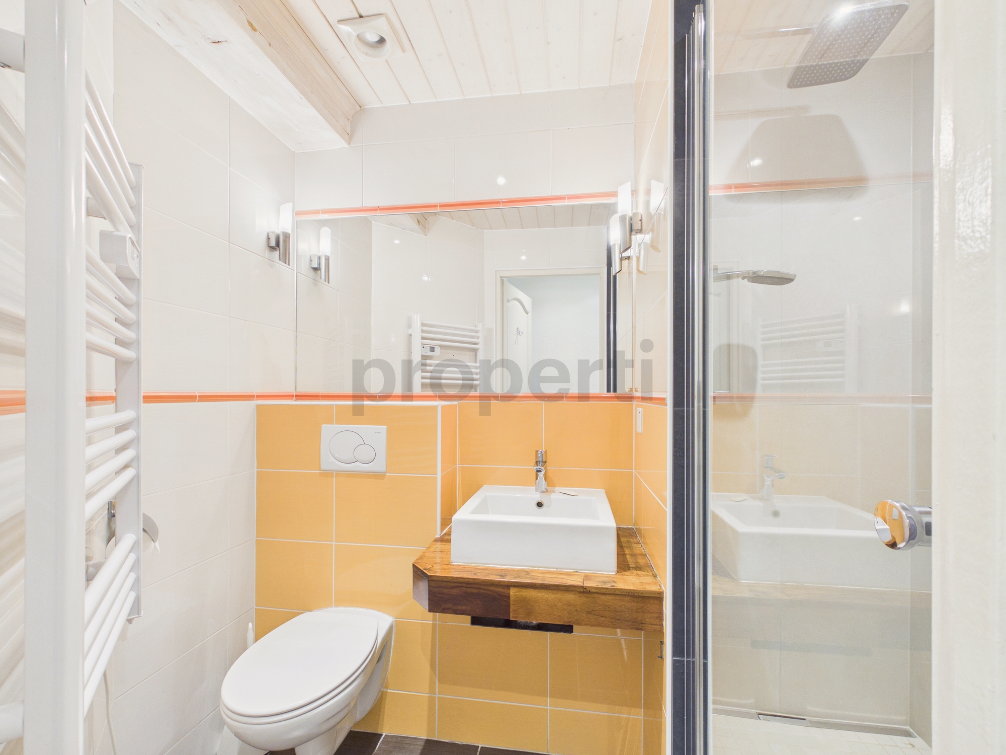 Kleines Badezimmer mit Dusche und WC