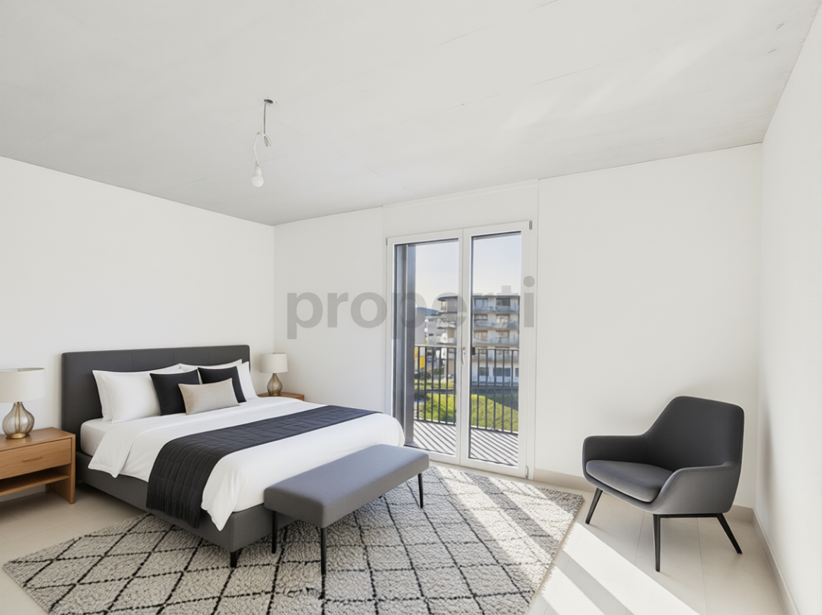 Modernes Schlafzimmer mit Balkon