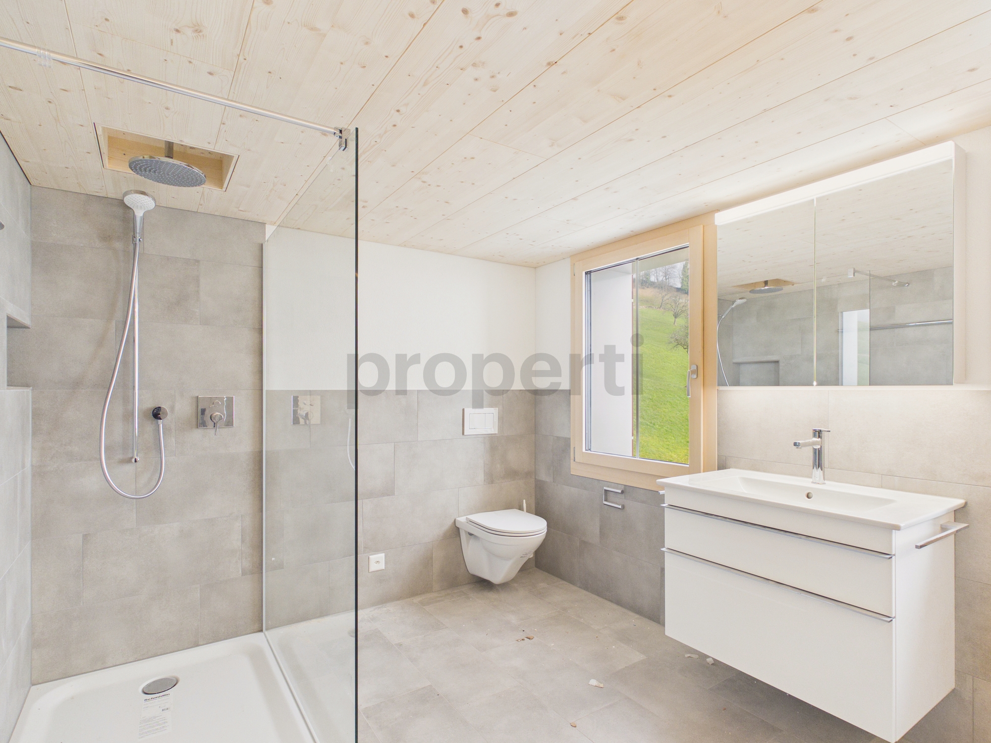Modernes Badezimmer mit Walk-in-Dusche