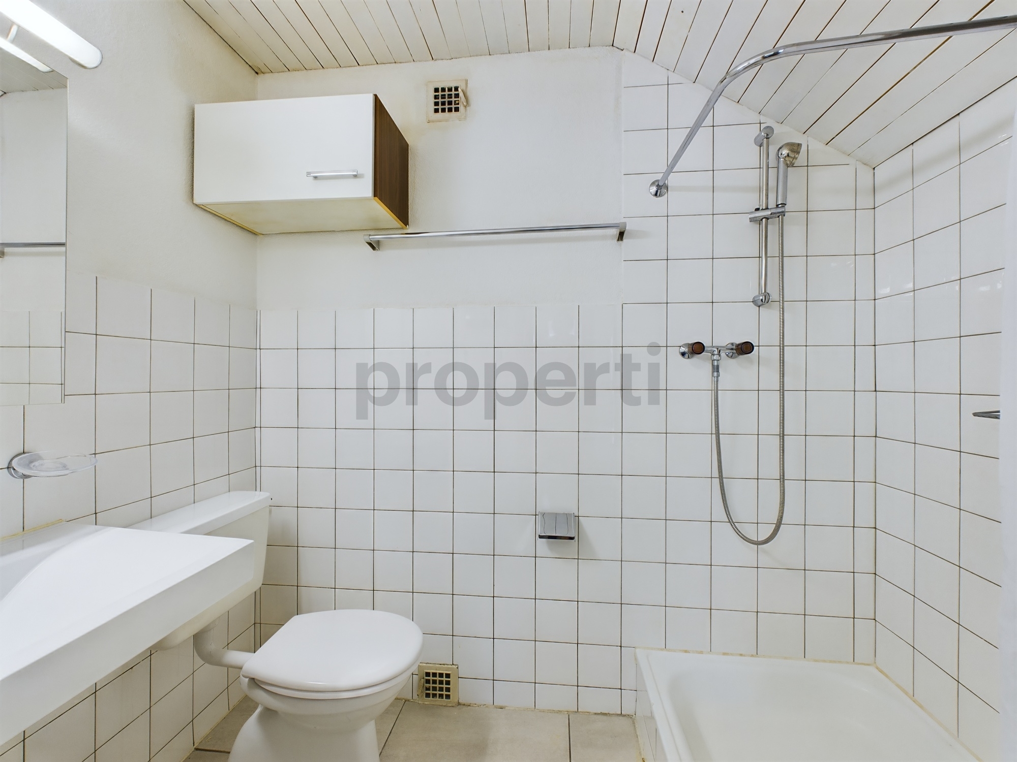 Badezimmer mit Dusche und WC