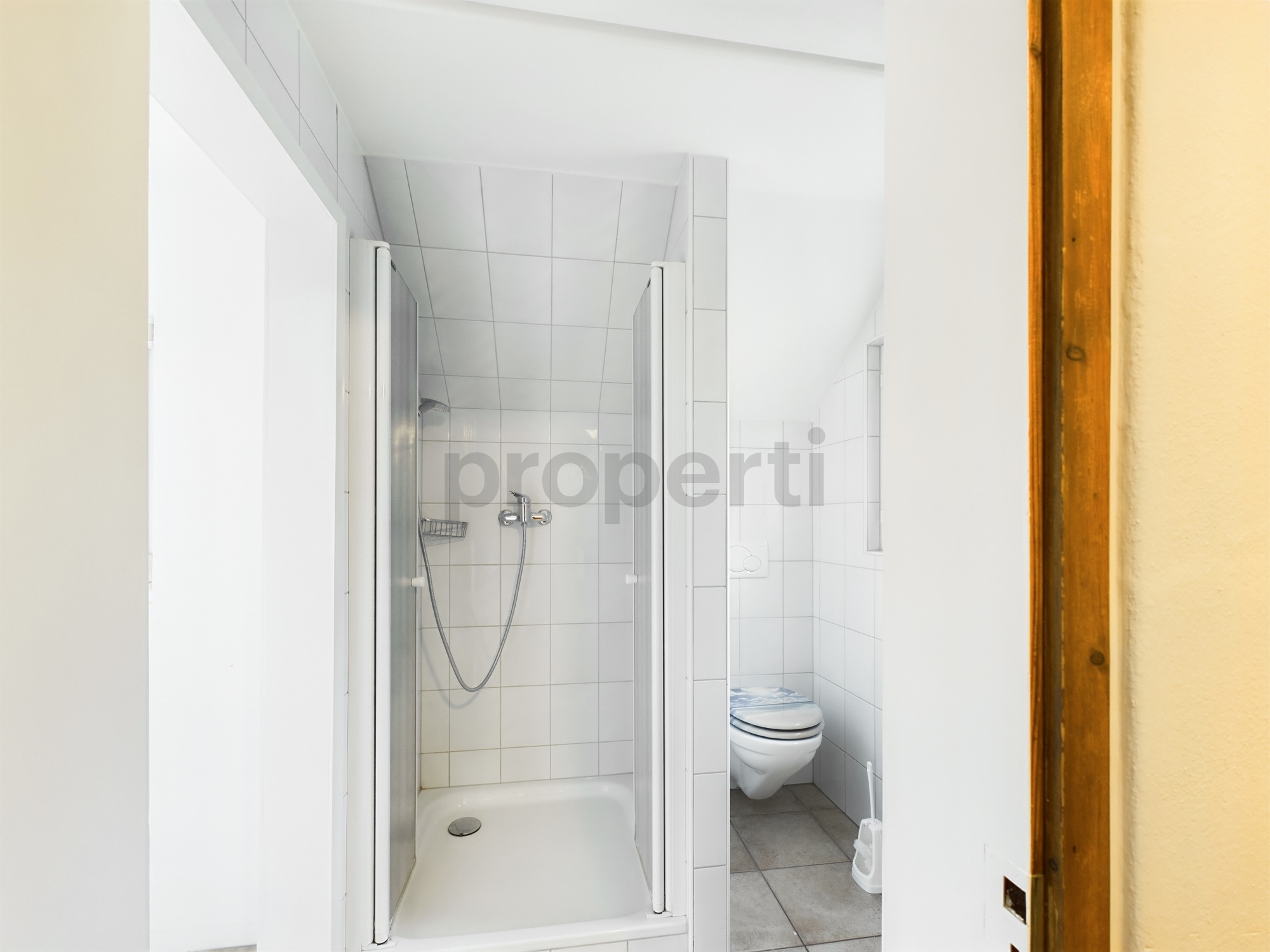 Badezimmer mit Dusche und WC