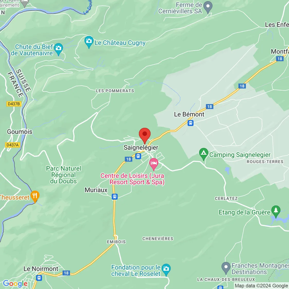 Kartenansicht mit Standortmarkierung