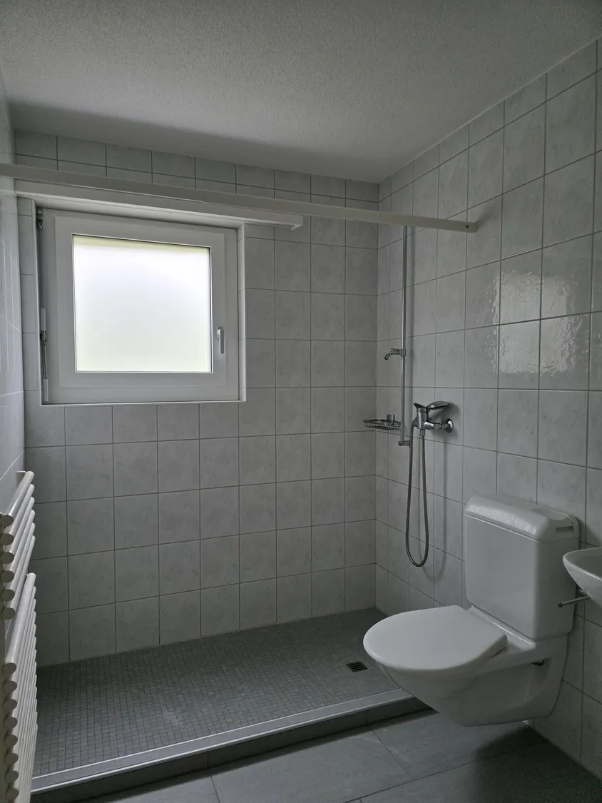Modernes Badezimmer mit Dusche und WC