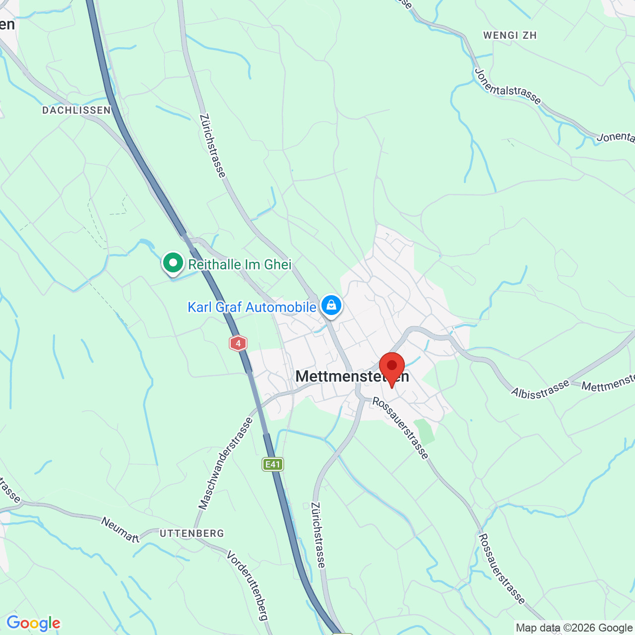 Kartenansicht eines Standorts in Mettmenstetten