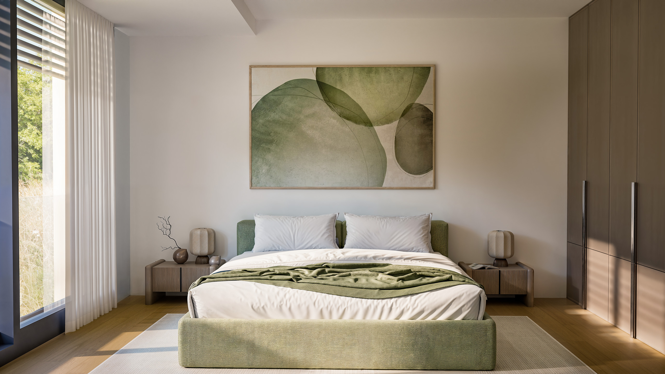 Modernes Schlafzimmer mit natürlichem Licht