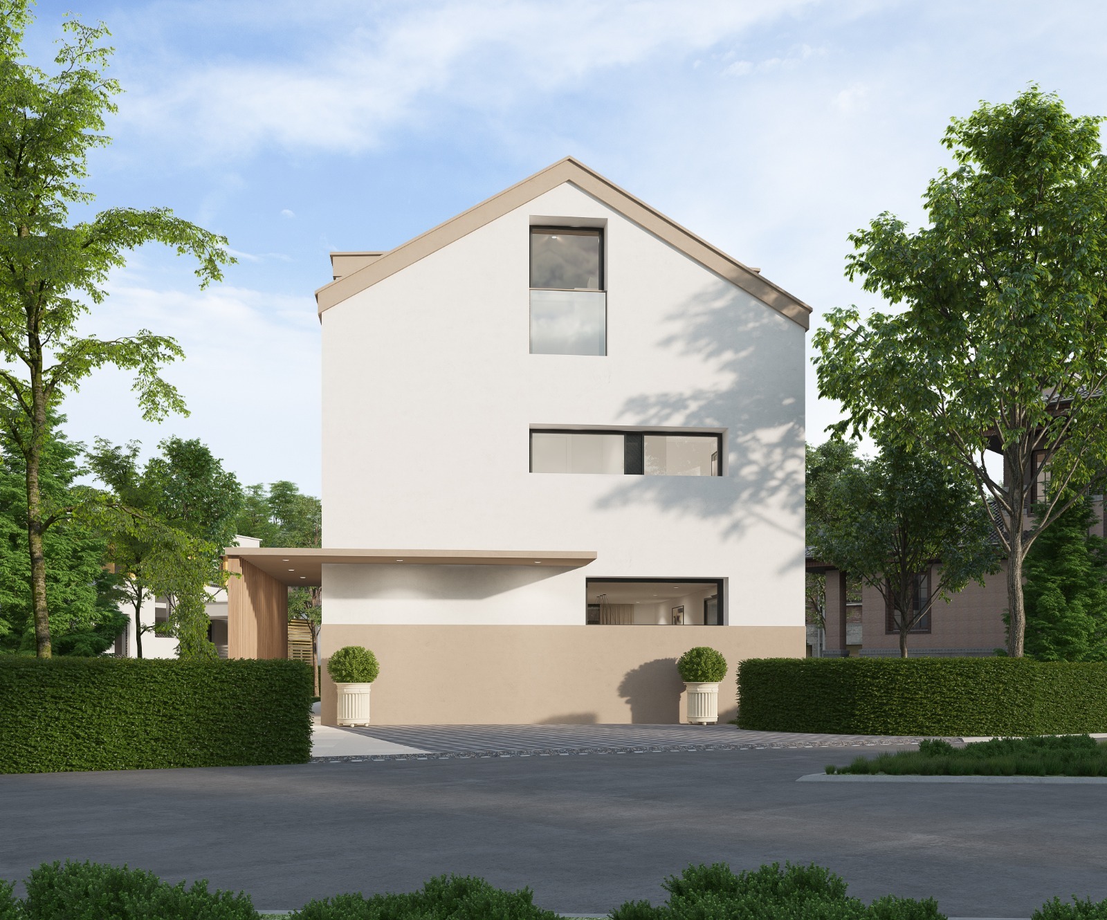 Modernes Einfamilienhaus mit Giebeldach